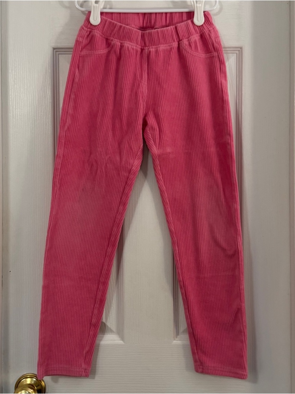 Hanna Andersson Girl Hot Pink Corduroy Leggings with Back Pockets